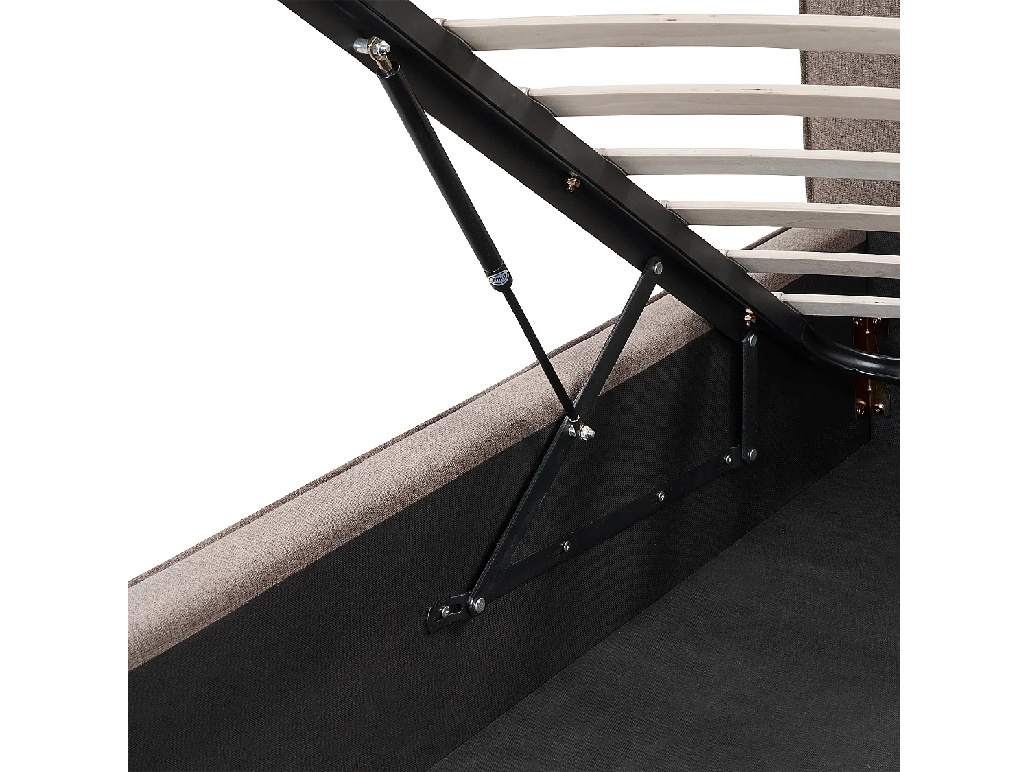 Cama baú Tecido MOISSAC 180 x 200 cm Taupe