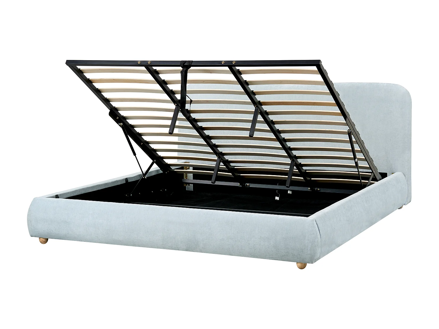 Lit ottoman Tissu BLAGNAC 180 x 200 cm Bleu clair