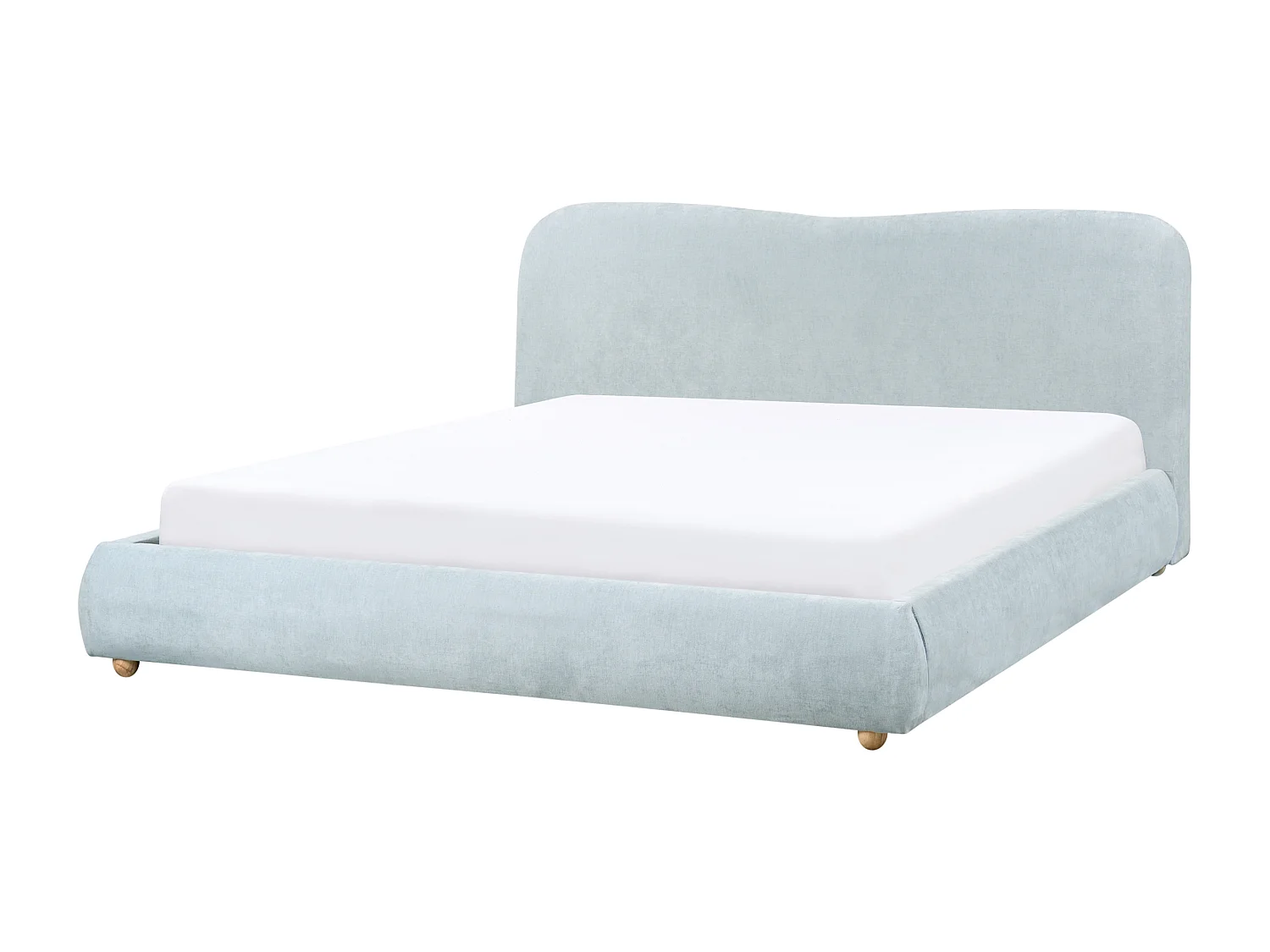 Lit ottoman Tissu BLAGNAC 180 x 200 cm Bleu clair