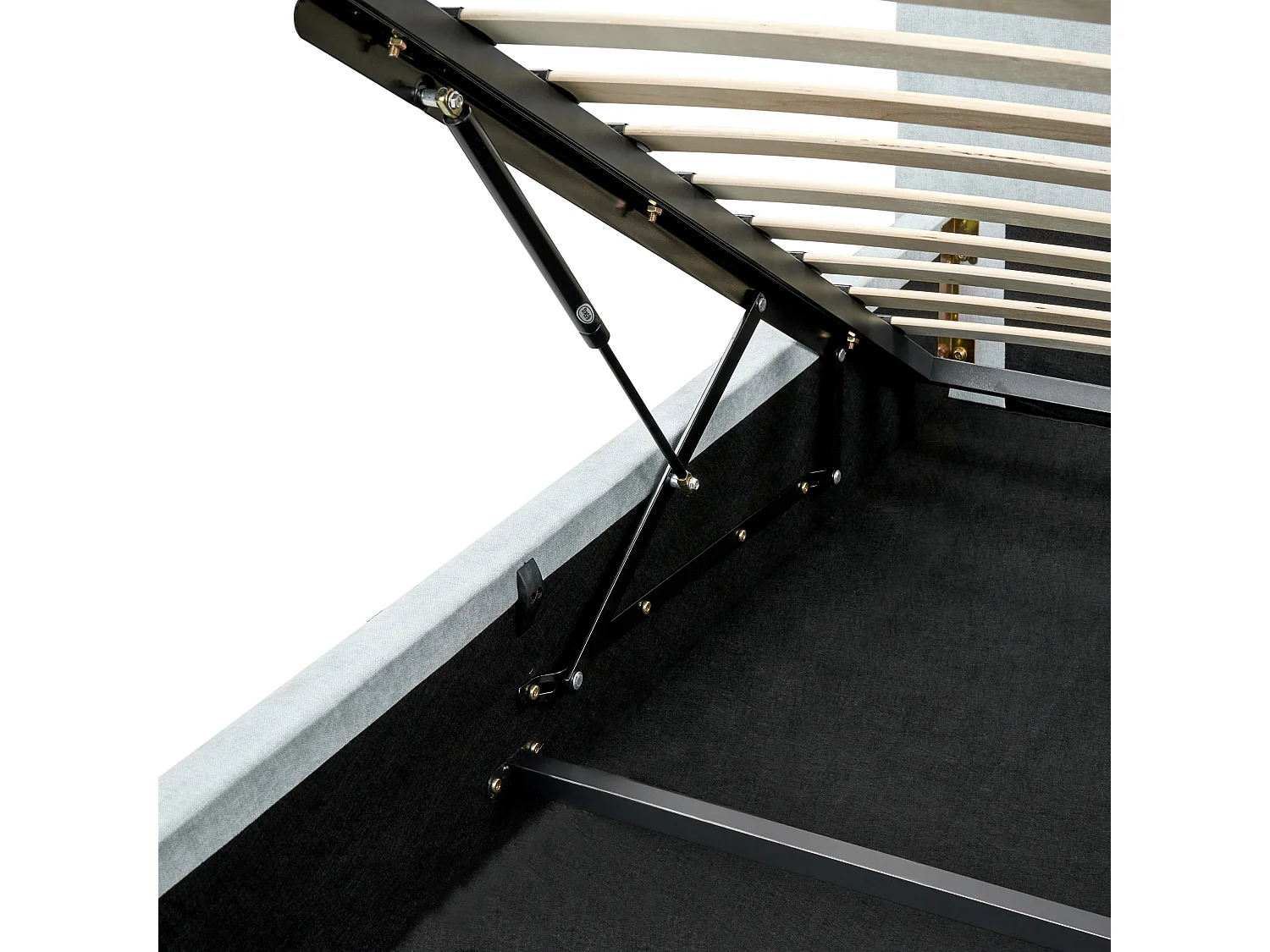 Lit ottoman Tissu BLAGNAC 180 x 200 cm Bleu clair