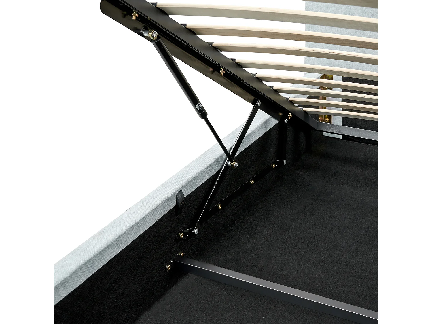 Lit ottoman Tissu chenille BLAGNAC 180 x 200 cm Bleu clair