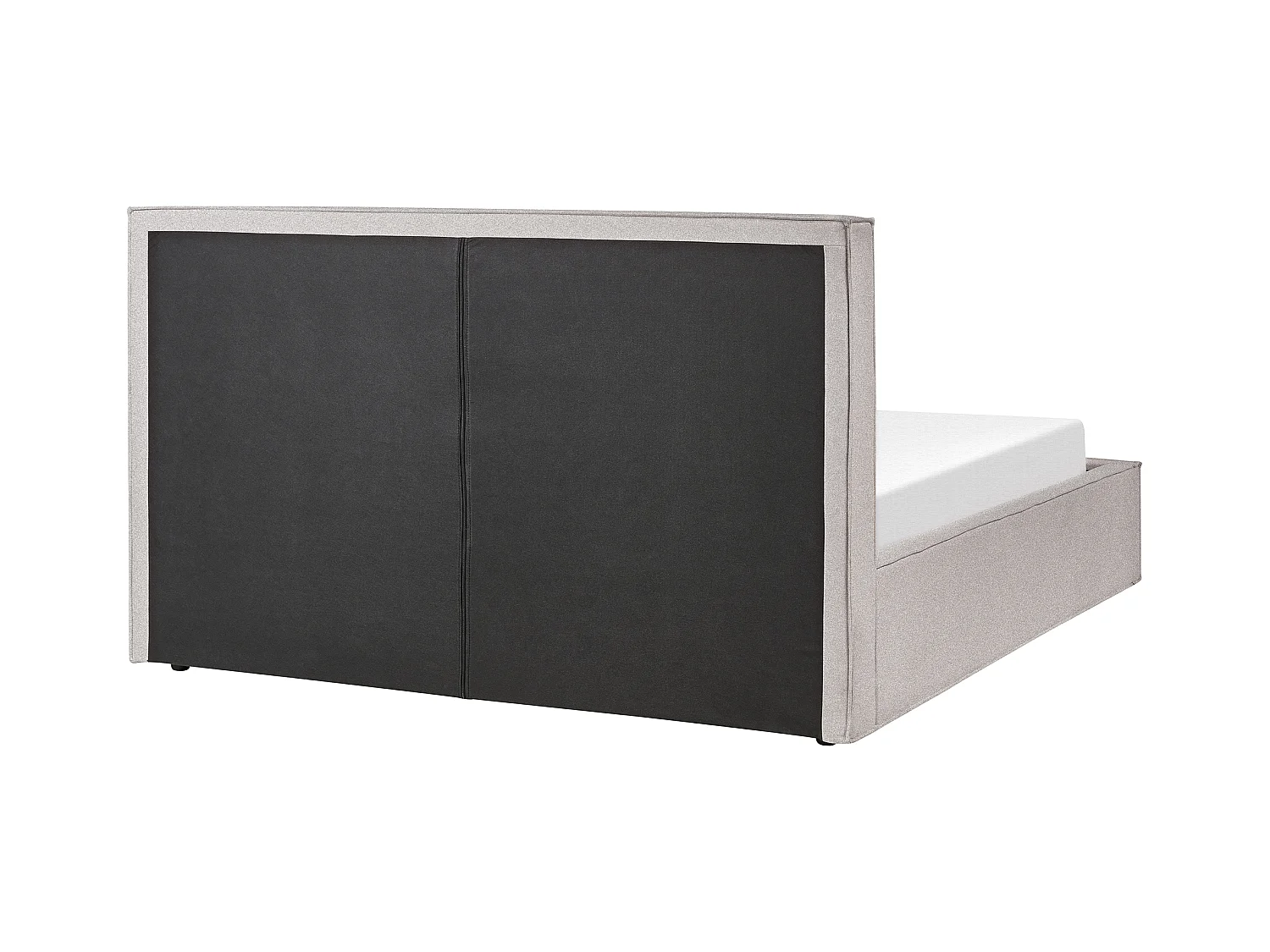 Lit ottoman Tissu MOISSAC 160 x 200 cm Gris clair