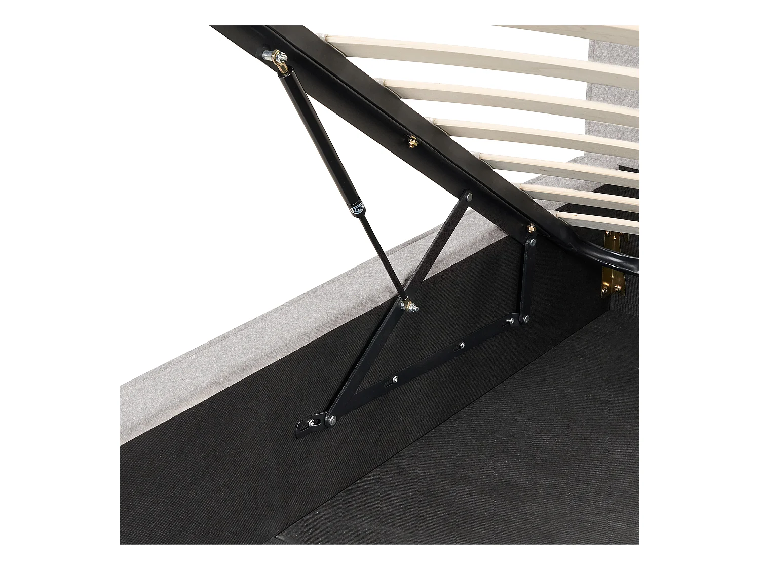 Lit ottoman Tissu MOISSAC 160 x 200 cm Gris clair