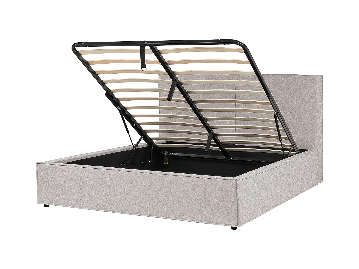 Letto con ottomano Tessuto MOISSAC 160 x 200 cm Grigio chiaro