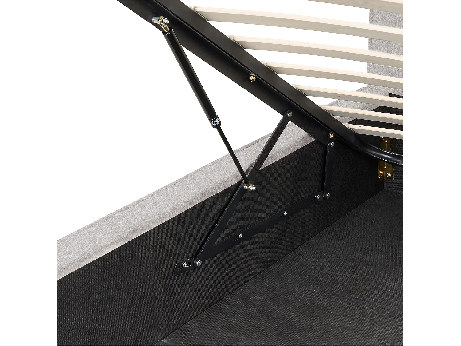 Lit ottoman Tissu MOISSAC 160 x 200 cm Gris clair