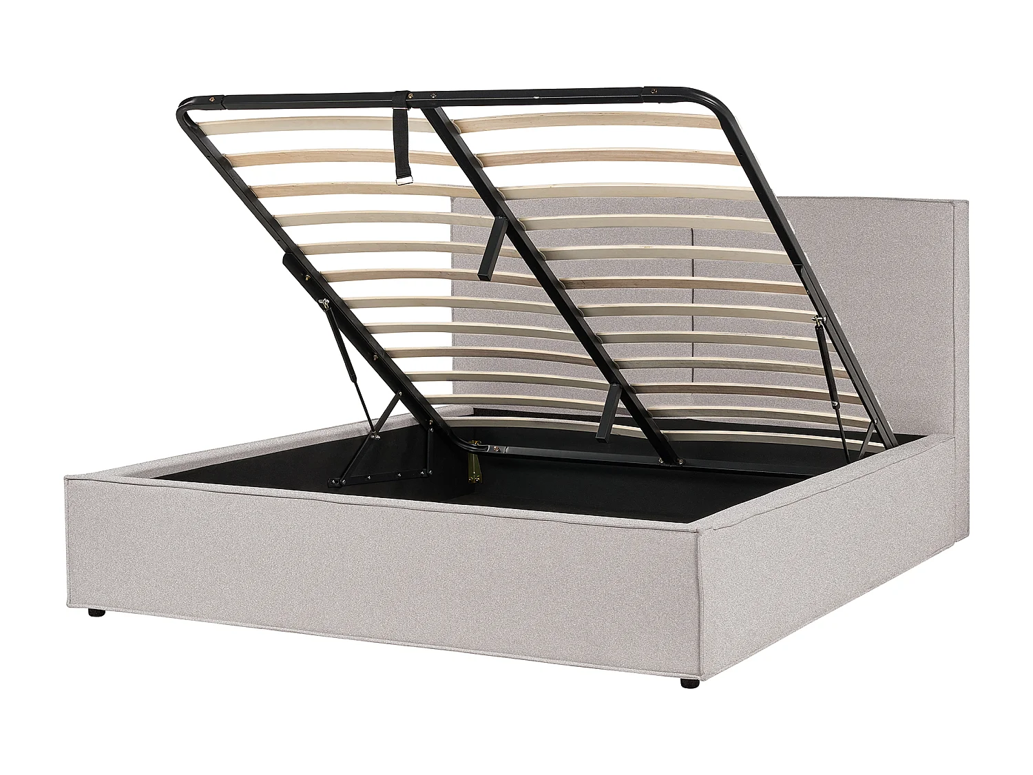 Lit ottoman Tissu MOISSAC 160 x 200 cm Gris clair