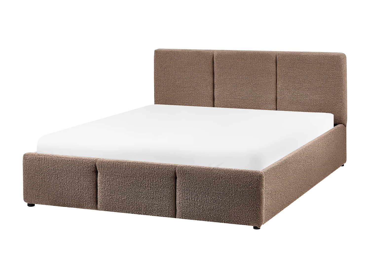 Ottoman Bed BOUSSE Boucle Taupe 140 x 200 cm (EU Double)