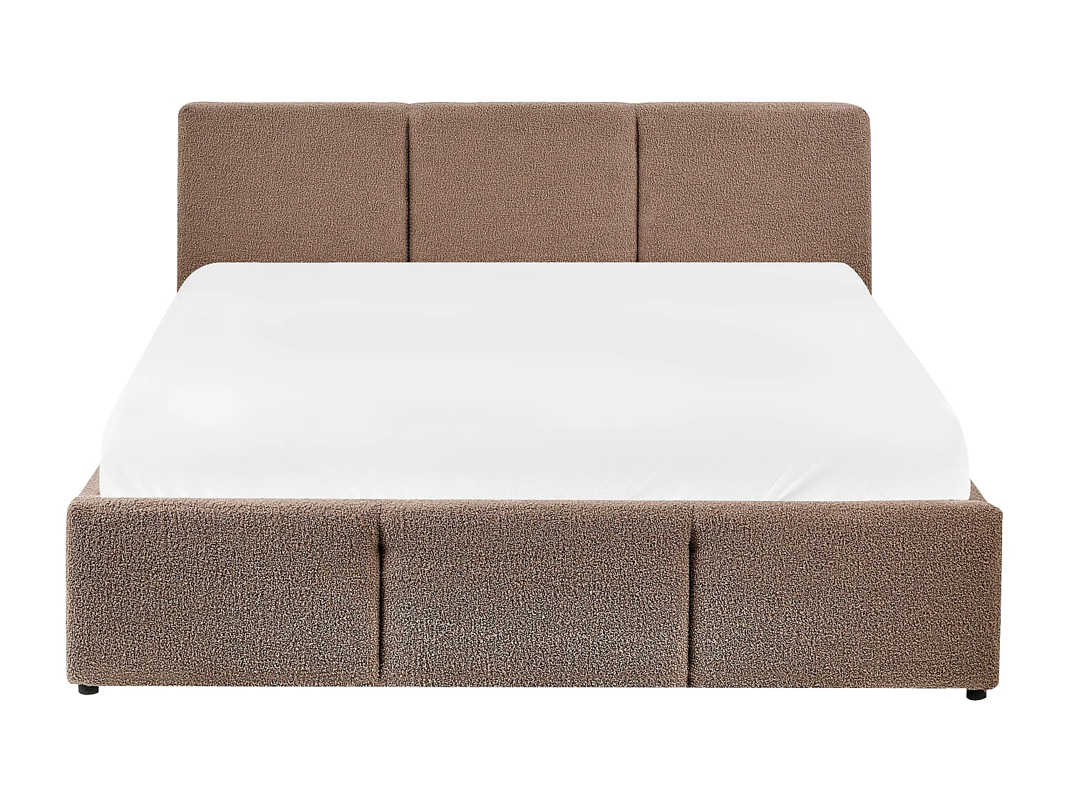 Ottoman Bed BOUSSE Boucle Taupe 140 x 200 cm (EU Double)