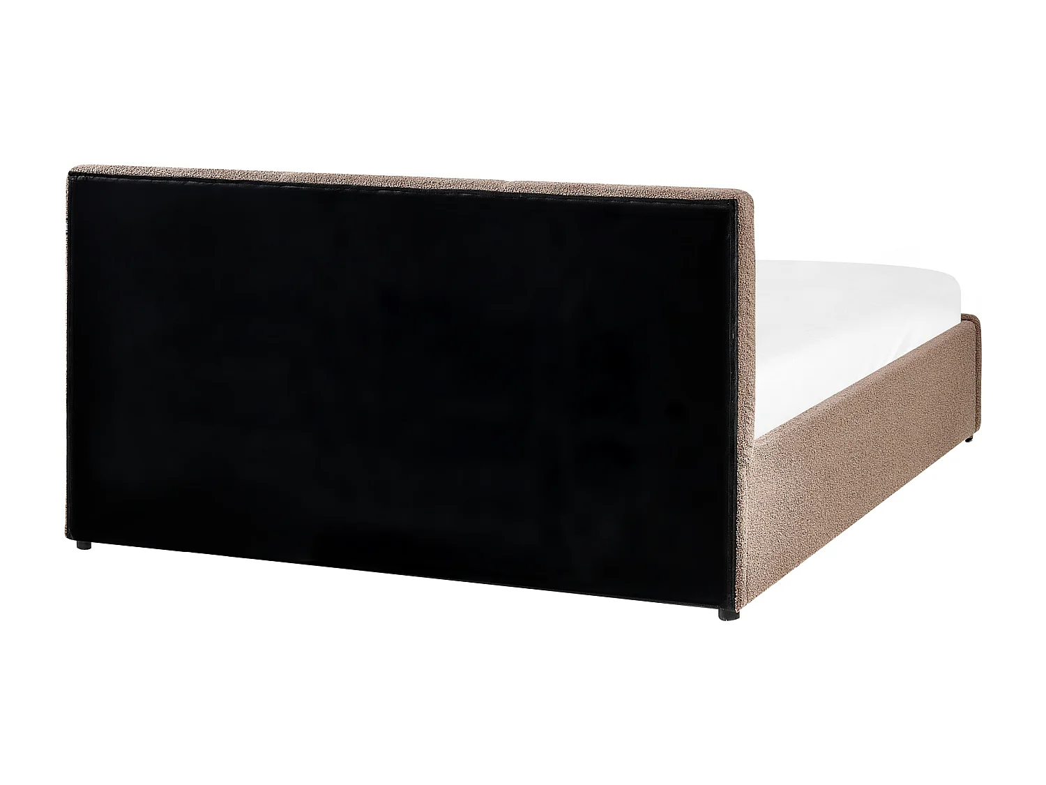 Ottoman Bed BOUSSE Boucle Taupe 140 x 200 cm (EU Double)