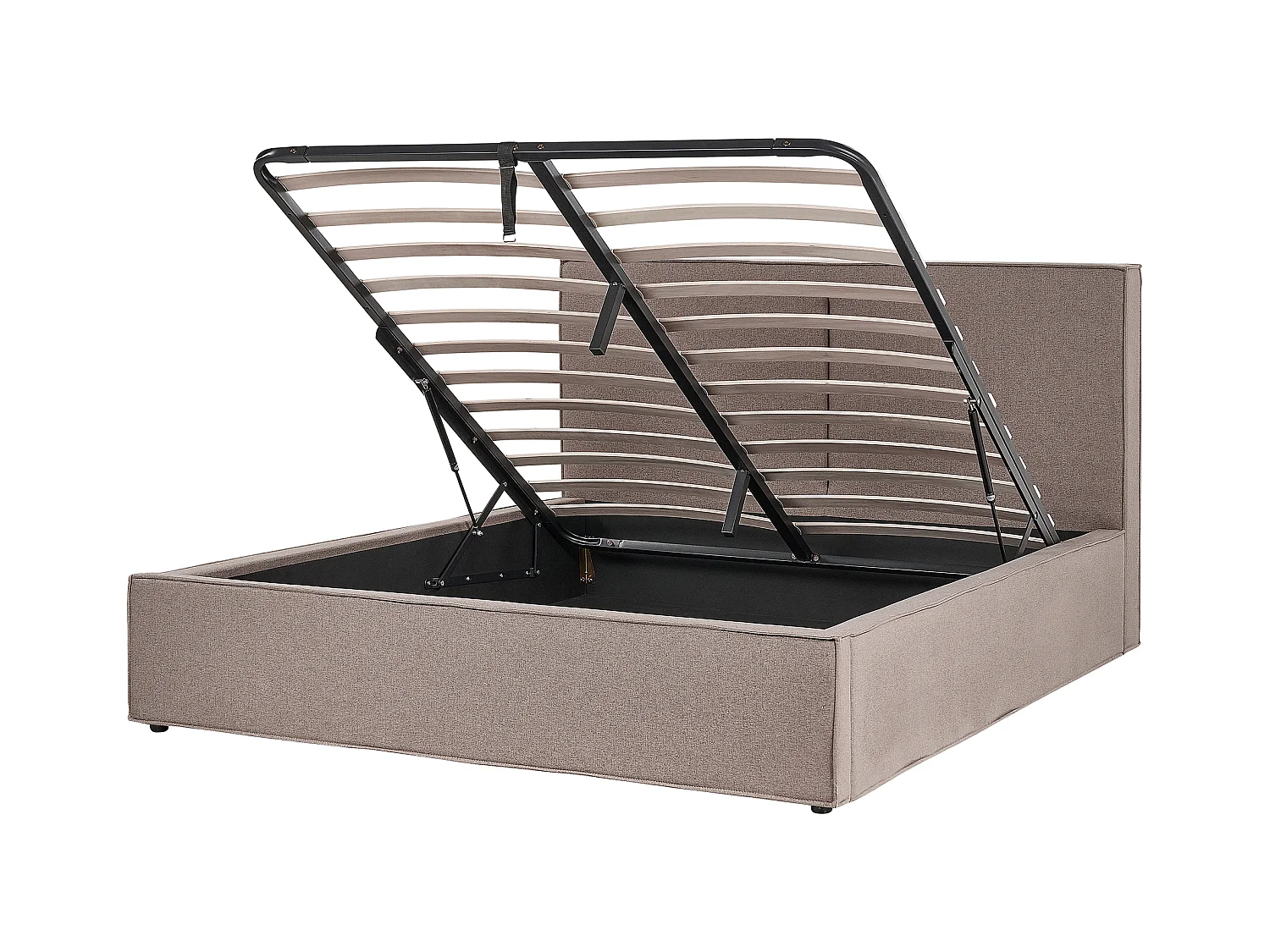 Lit ottoman Tissu MOISSAC 160 x 200 cm Taupe