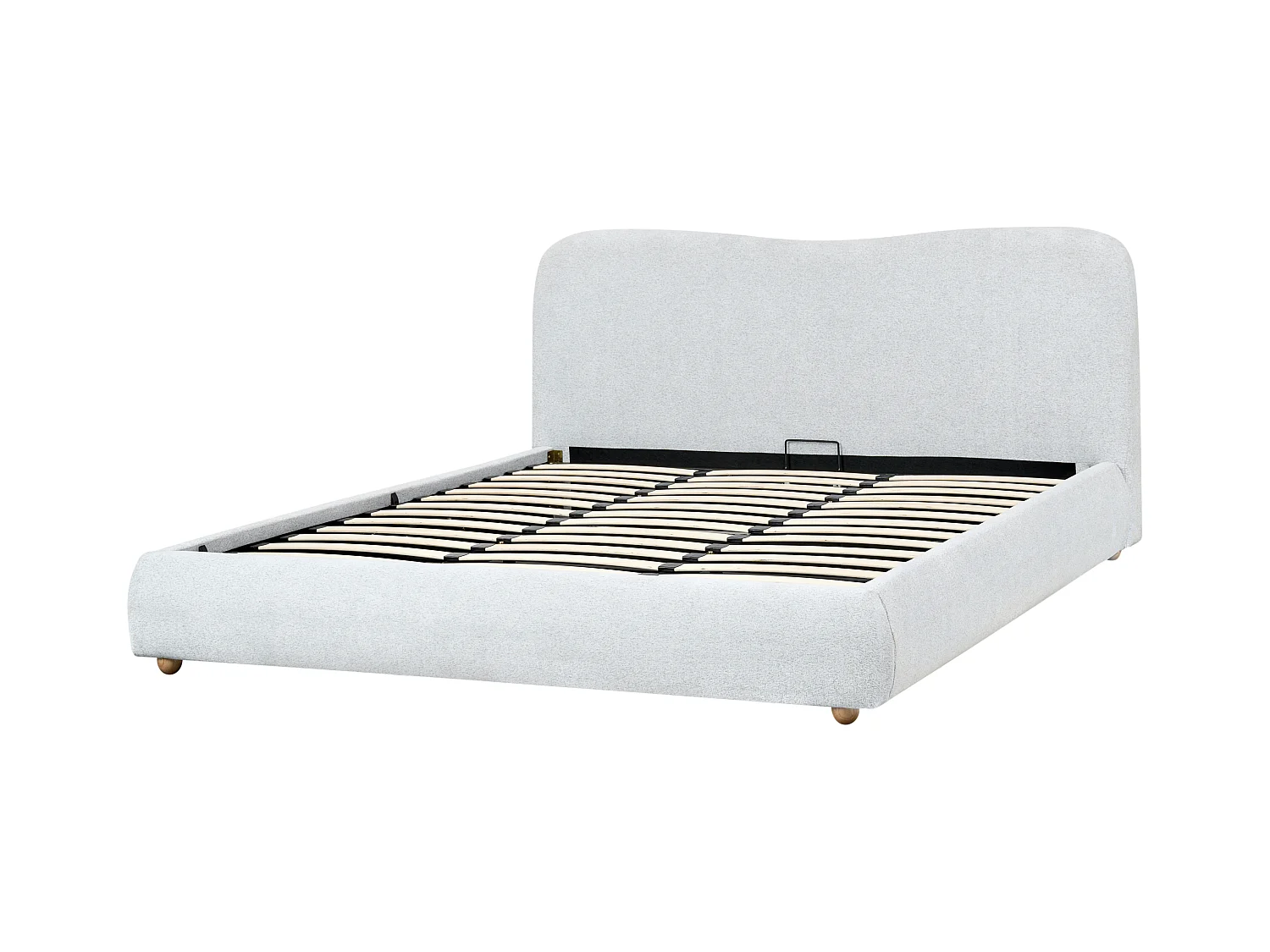 Lit ottoman Tissu BLAGNAC 180 x 200 cm Gris clair