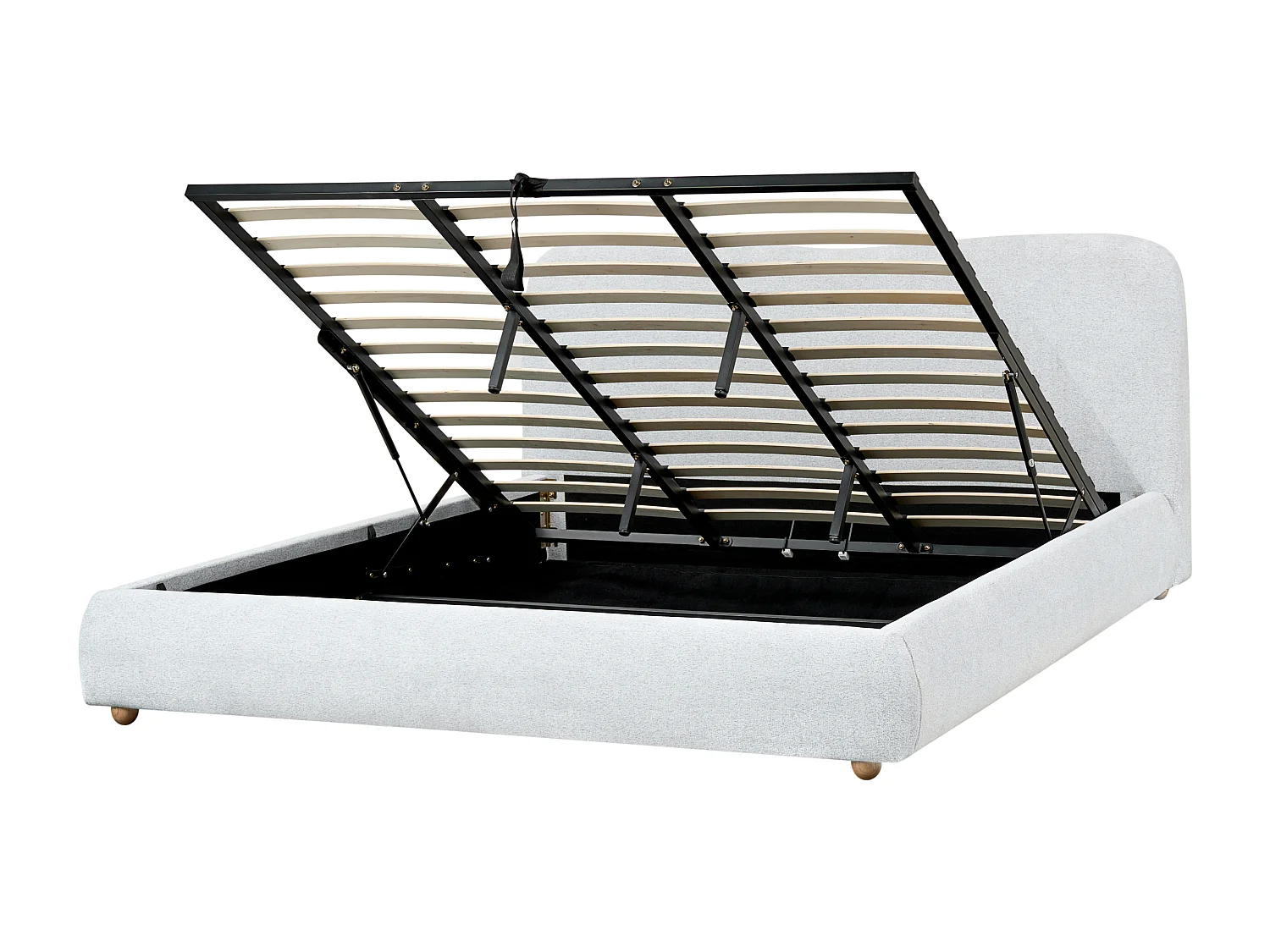 Letto contenitore Tessuto BLAGNAC 180 x 200 cm Grigio chiaro