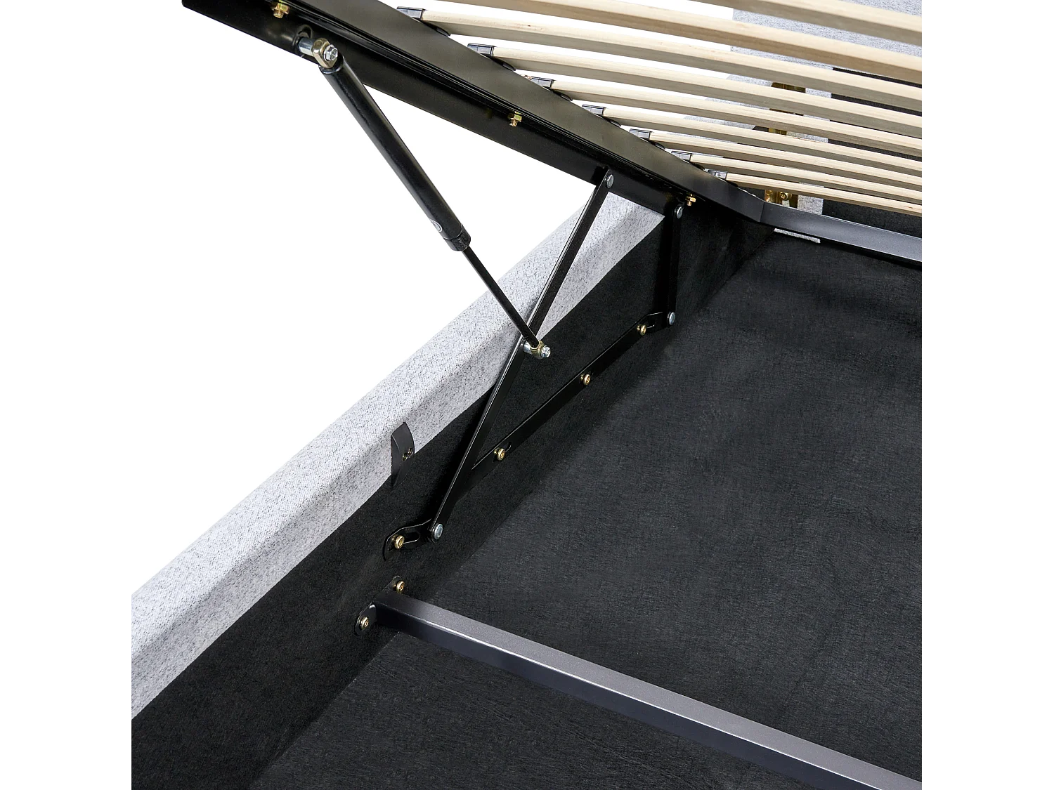 Letto contenitore Tessuto BLAGNAC 180 x 200 cm Grigio chiaro