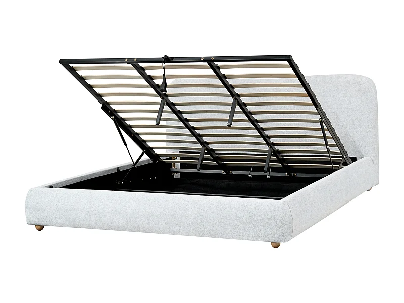 Lit ottoman Tissu BLAGNAC 180 x 200 cm Gris clair