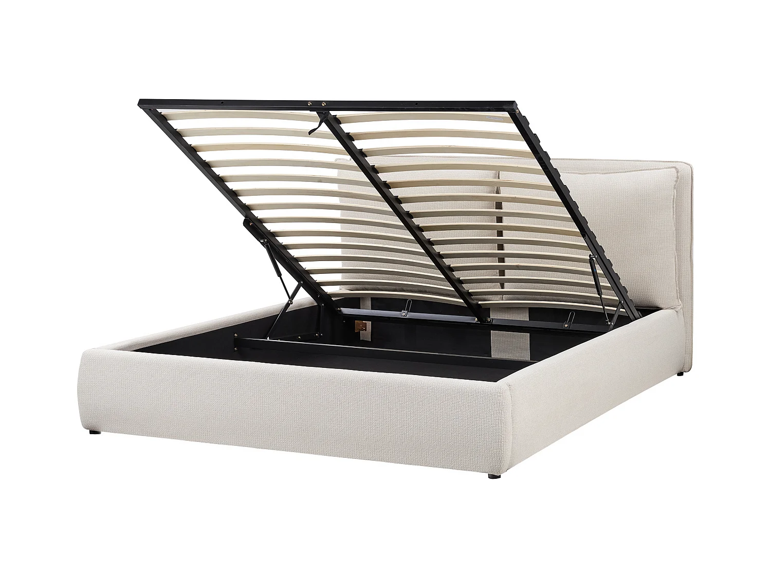 Lit ottoman Tissu BAJONNA 160 x 200 cm Beige