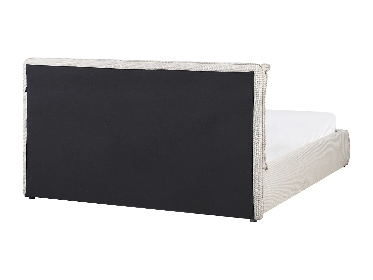 Letto contenitore Tessuto BAJONNA 160 x 200 cm Beige