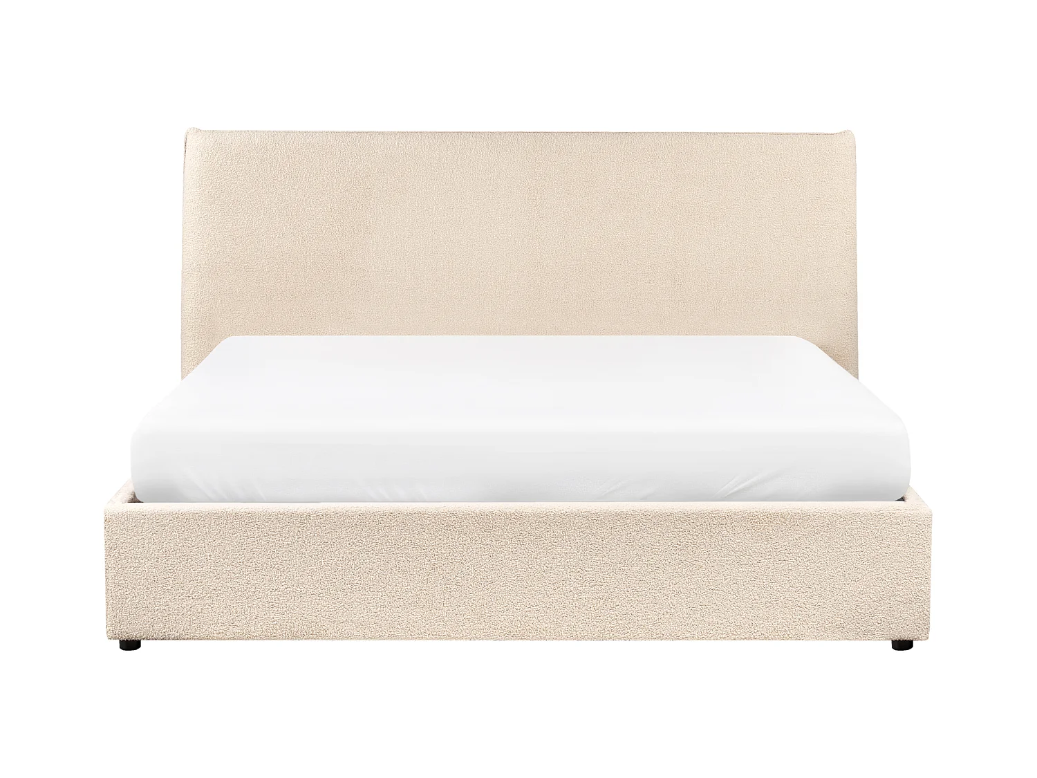 Lit ottoman Bouclé LAVAUR 160 x 200 cm Beige