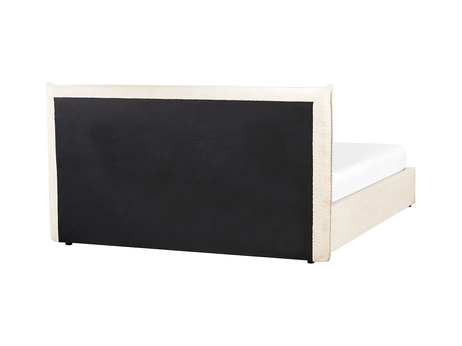 Lit ottoman Bouclé LAVAUR 160 x 200 cm Beige