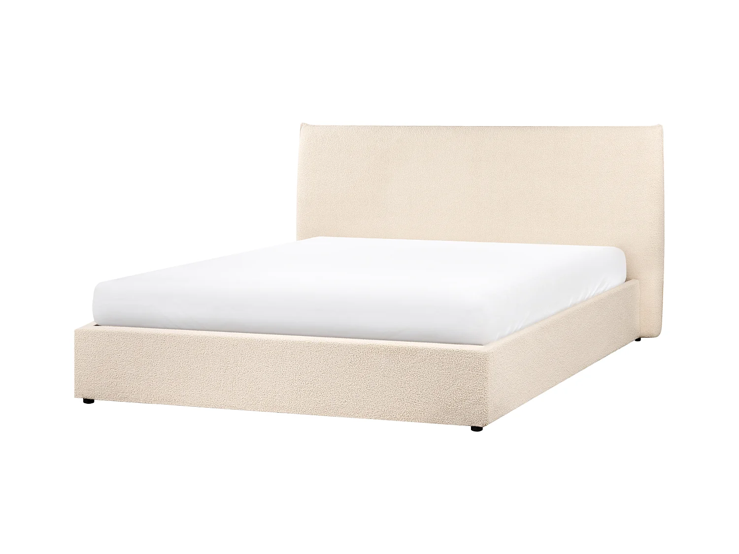 Lit ottoman Bouclé LAVAUR 160 x 200 cm Beige