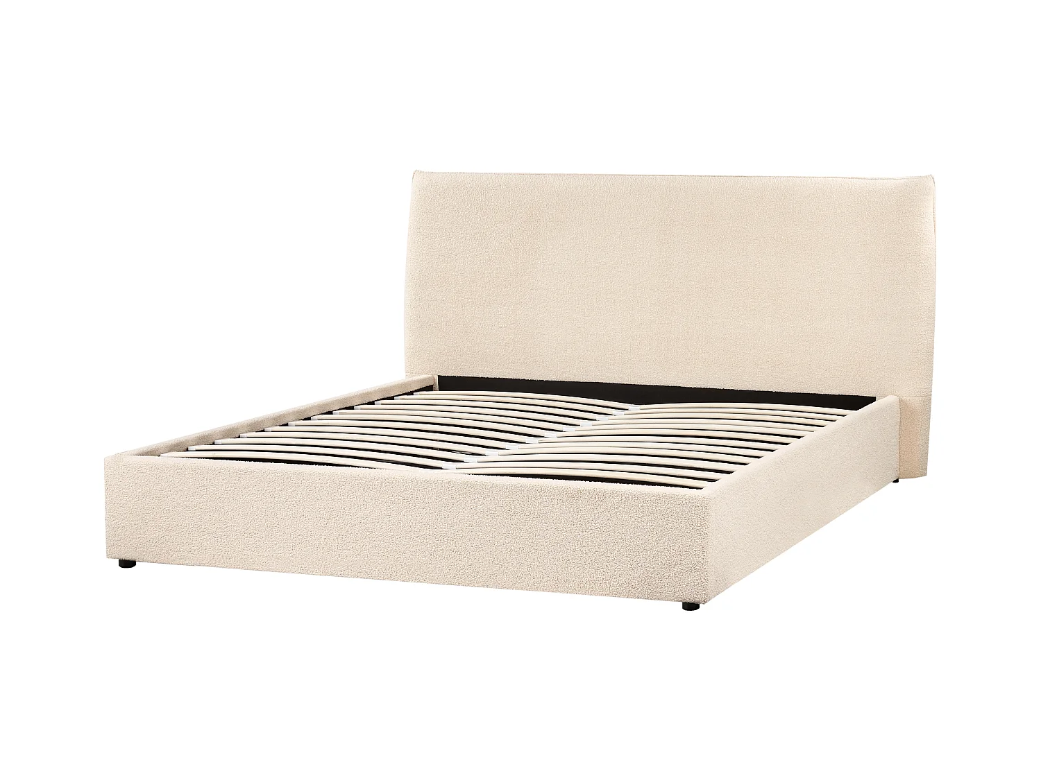 Lit ottoman Bouclé LAVAUR 160 x 200 cm Beige