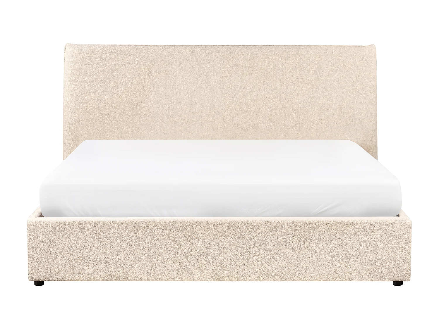 Bett mit Stauraum Bouclé LAVAUR 160 x 200 cm Beige