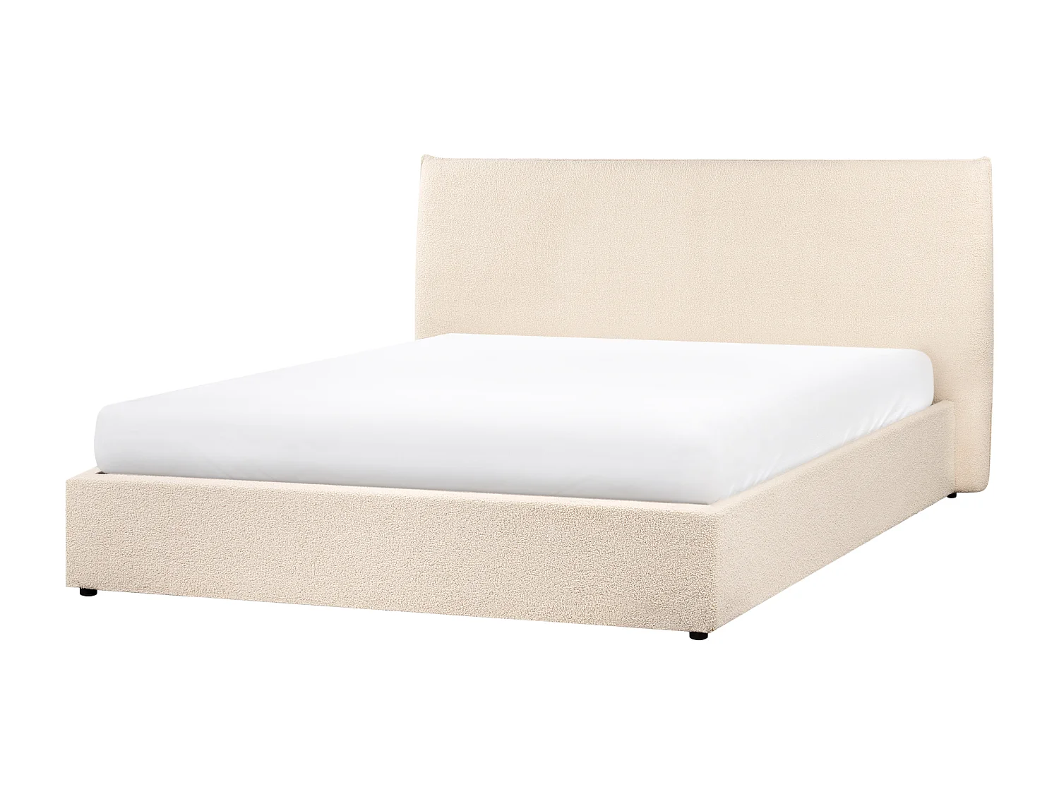 Bett mit Stauraum Bouclé LAVAUR 160 x 200 cm Beige