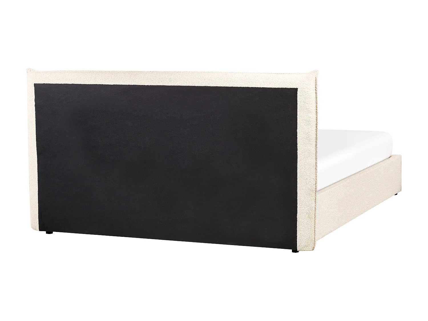 Lit ottoman Bouclé LAVAUR 160 x 200 cm Beige