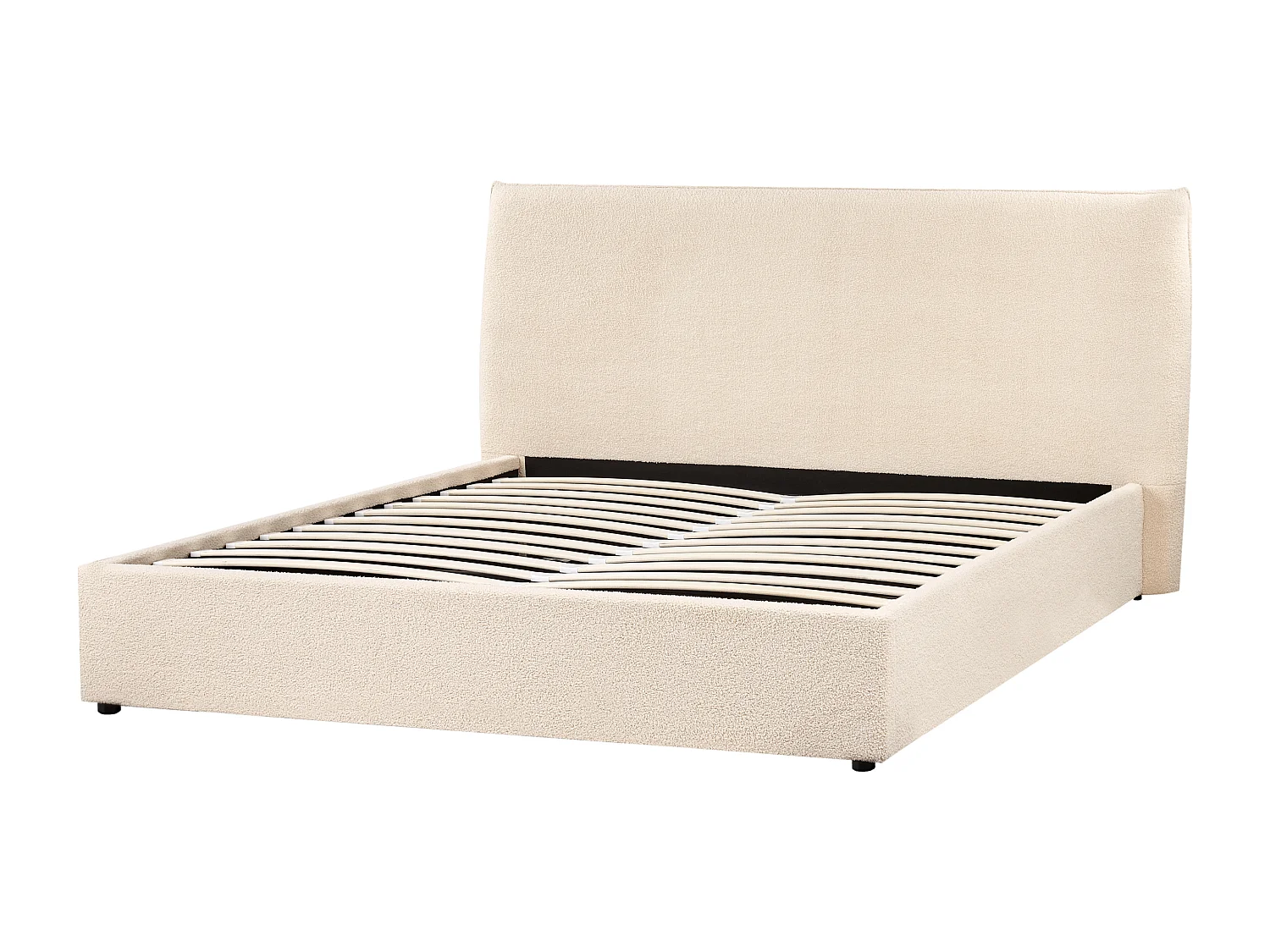 Lit ottoman Bouclé LAVAUR 160 x 200 cm Beige