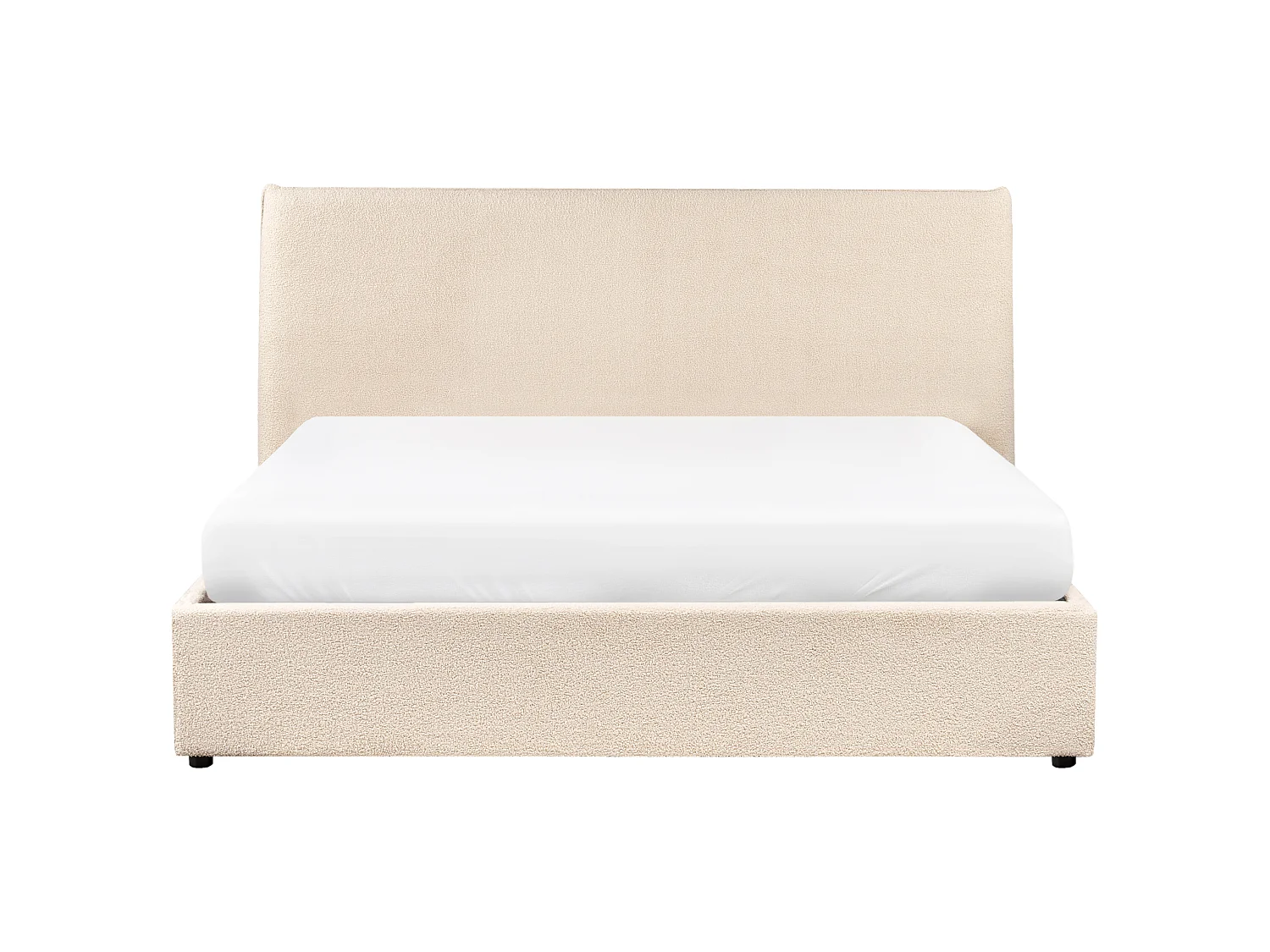 Lit ottoman Bouclé LAVAUR 160 x 200 cm Beige