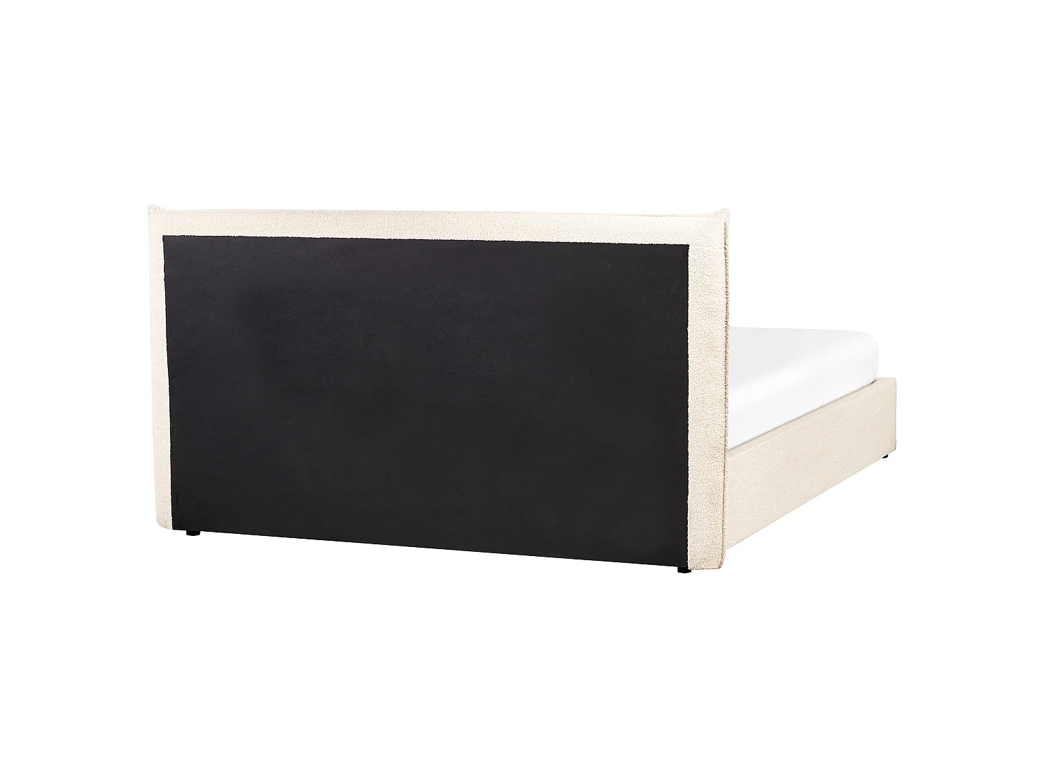 Lit ottoman Bouclé LAVAUR 160 x 200 cm Beige