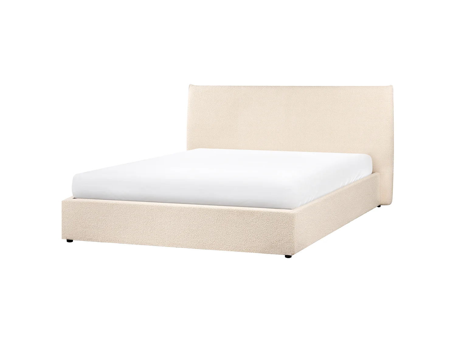 Lit ottoman Bouclé LAVAUR 160 x 200 cm Beige