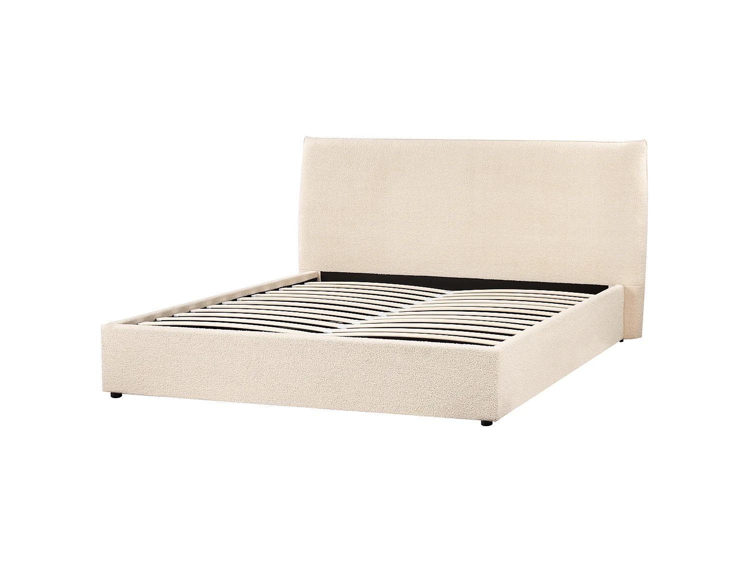 Lit ottoman Bouclé LAVAUR 160 x 200 cm Beige