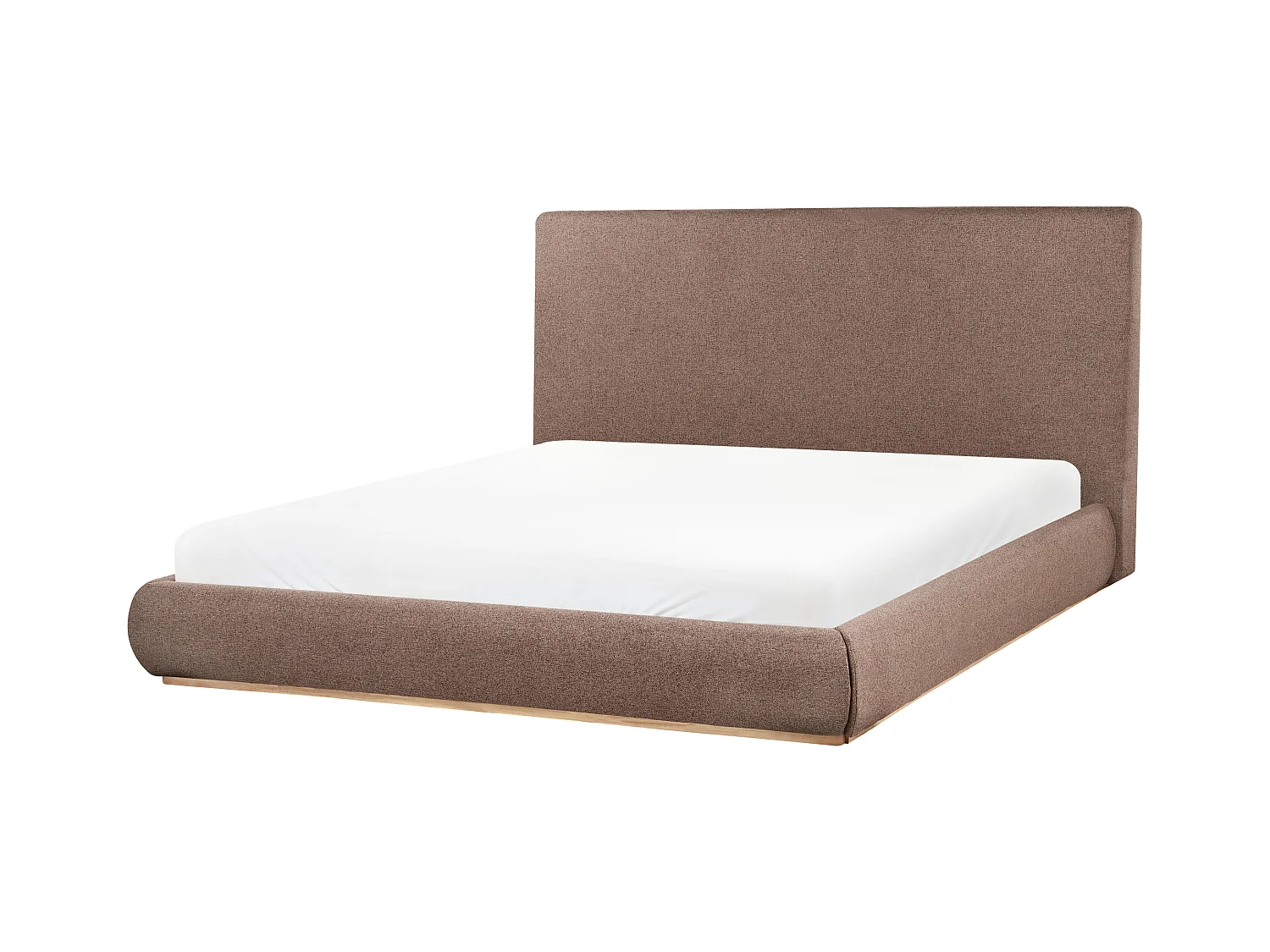 Cama con almacenaje Tela CAMPAGNE 180 x 200 cm Marrón oscuro