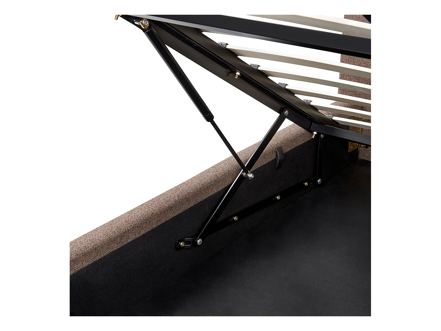 Lit ottoman Tissu CAMPAGNE 180 x 200 cm Marron foncé