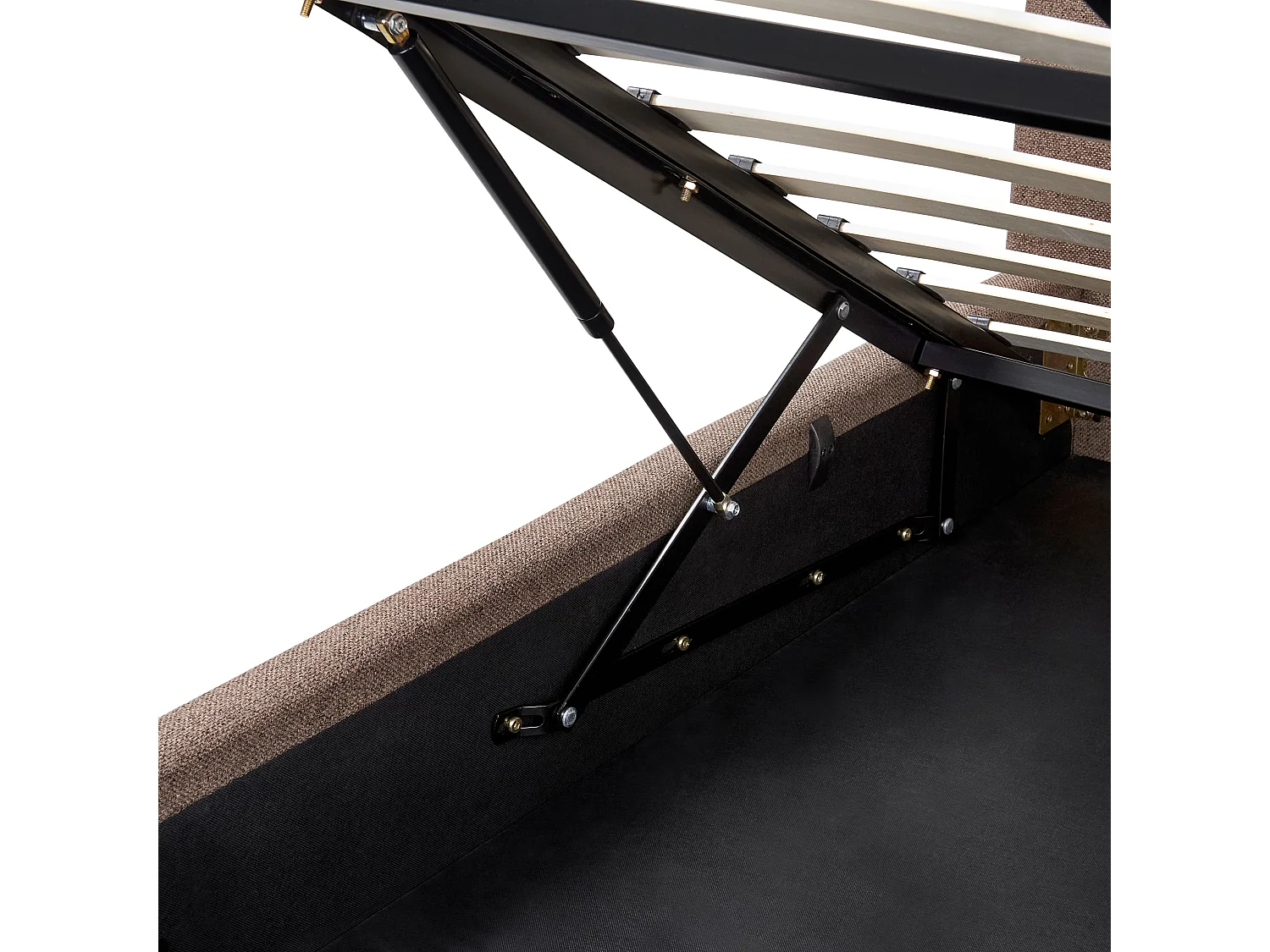 Bett mit Stauraum Stoff CAMPAGNE 180 x 200 cm Dunkelbraun