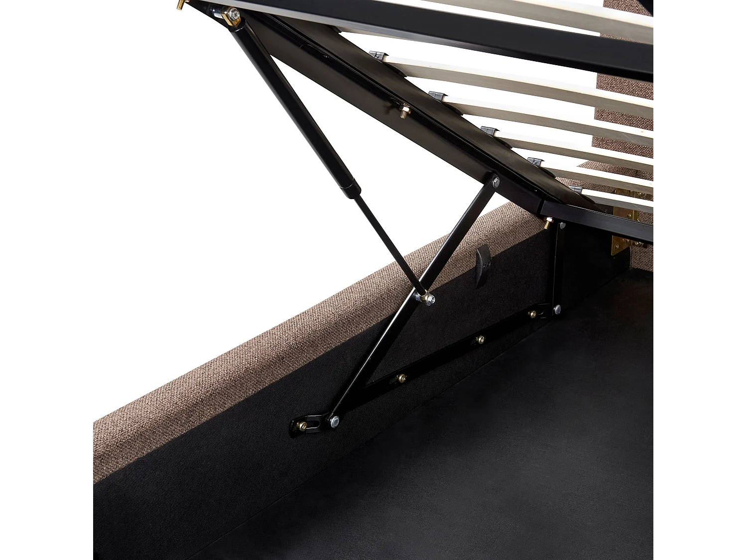 Lit ottoman Tissu CAMPAGNE 180 x 200 cm Marron foncé