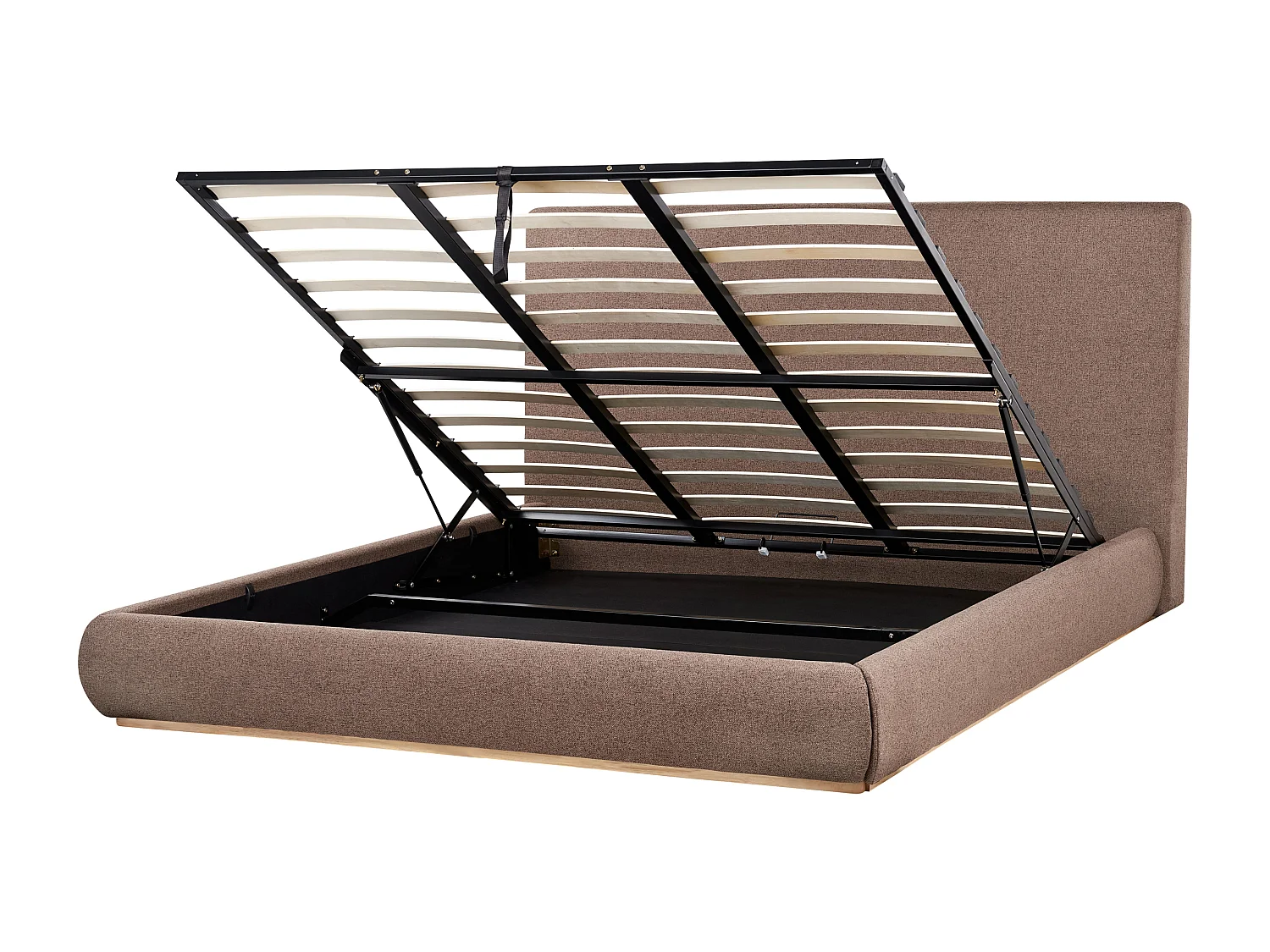 Bett mit Stauraum Stoff CAMPAGNE 180 x 200 cm Dunkelbraun