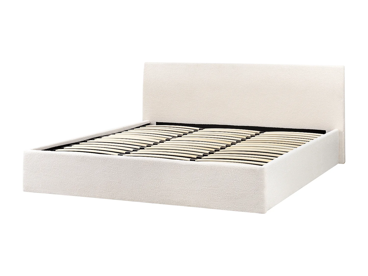 Lit ottoman Bouclé ORBEY 180 x 200 cm Blanc cassé