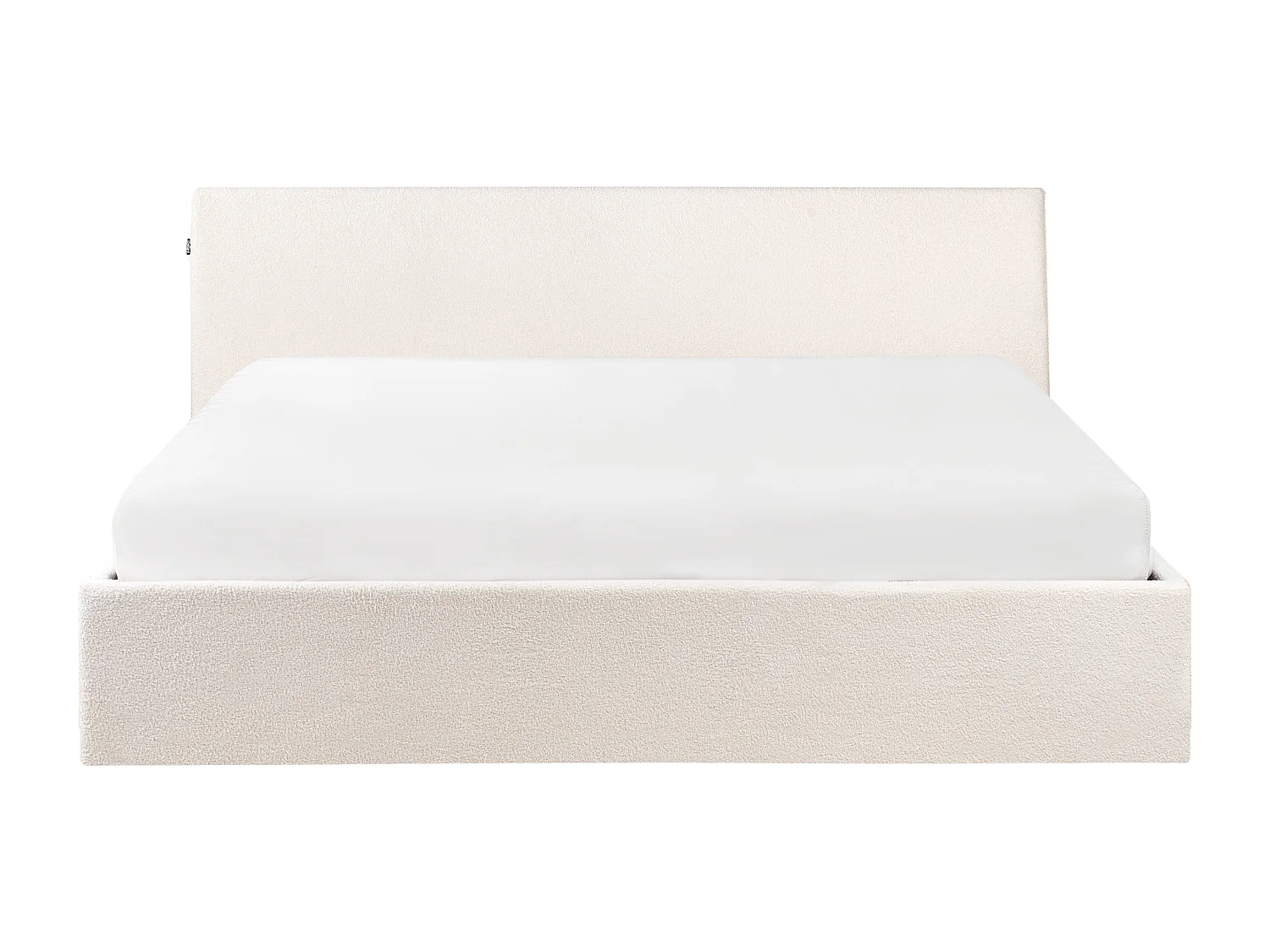Lit ottoman Bouclé ORBEY 180 x 200 cm Blanc cassé