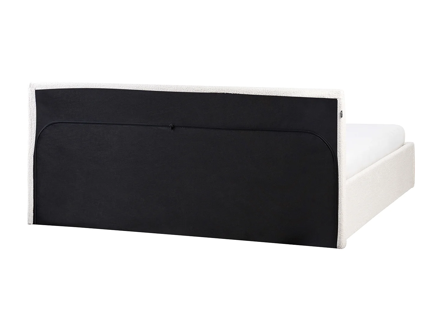 Lit ottoman Bouclé ORBEY 180 x 200 cm Blanc cassé