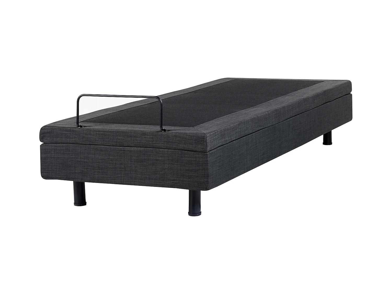 Lit réglable sans tête de lit Tissu DUKE 90 x 200 cm Gris foncé