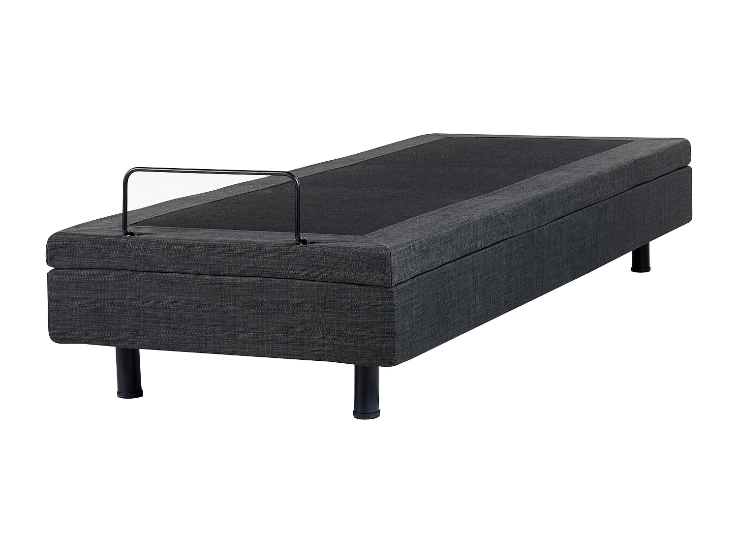 Verstellbares Bett ohne Kopfteil Stoff DUKE 90 x 200 cm Dunkelgrau