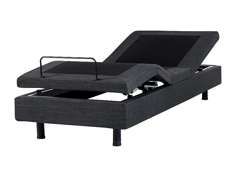 Lit réglable sans tête de lit Tissu DUKE 90 x 200 cm Gris foncé