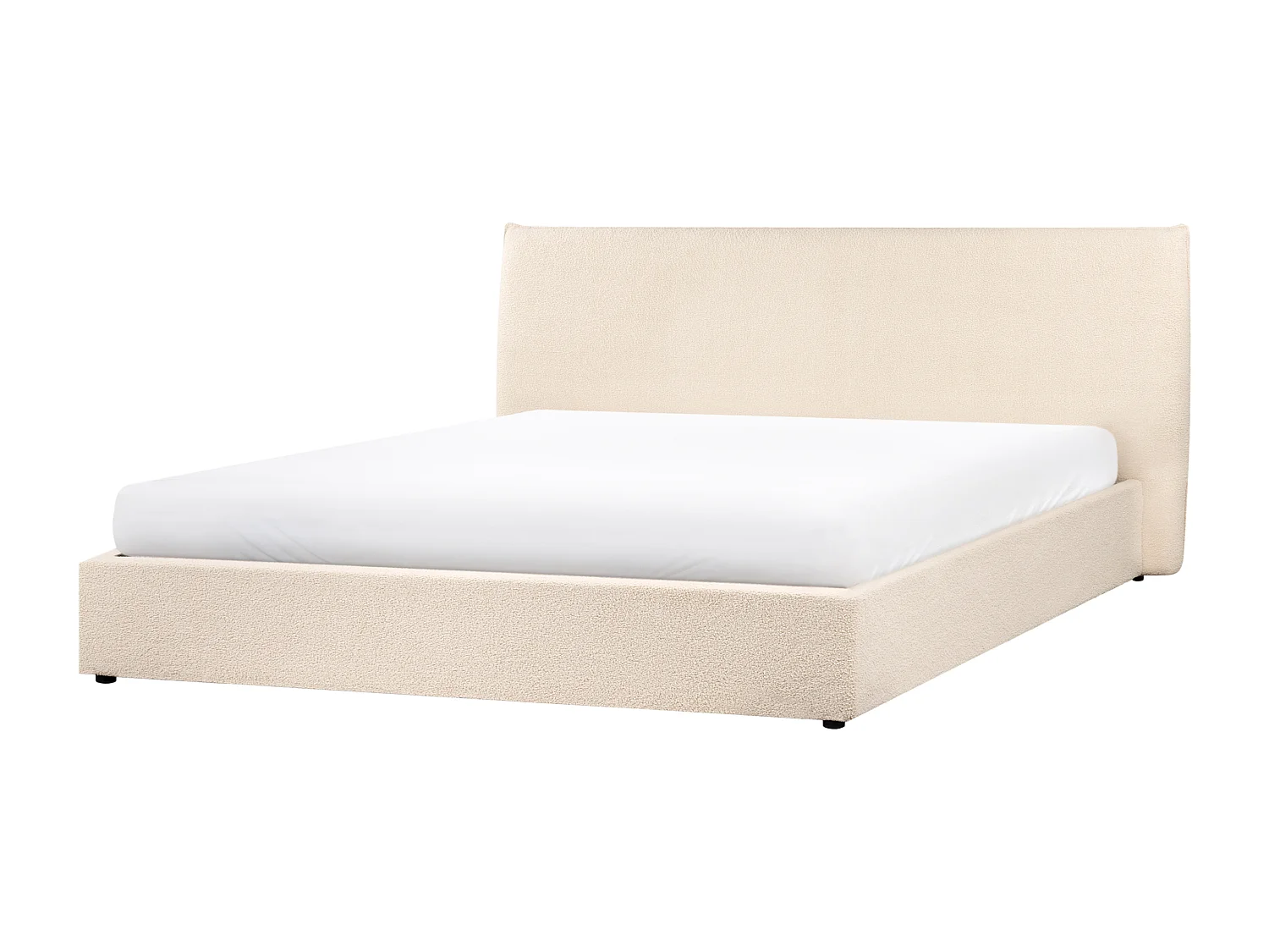 Lit ottoman Bouclé LAVAUR 180 x 200 cm Beige