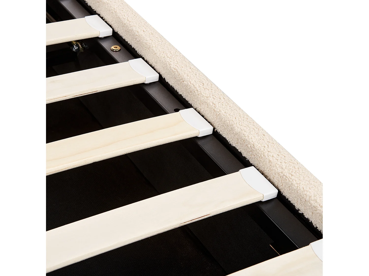 Lit ottoman Bouclé LAVAUR 180 x 200 cm Beige