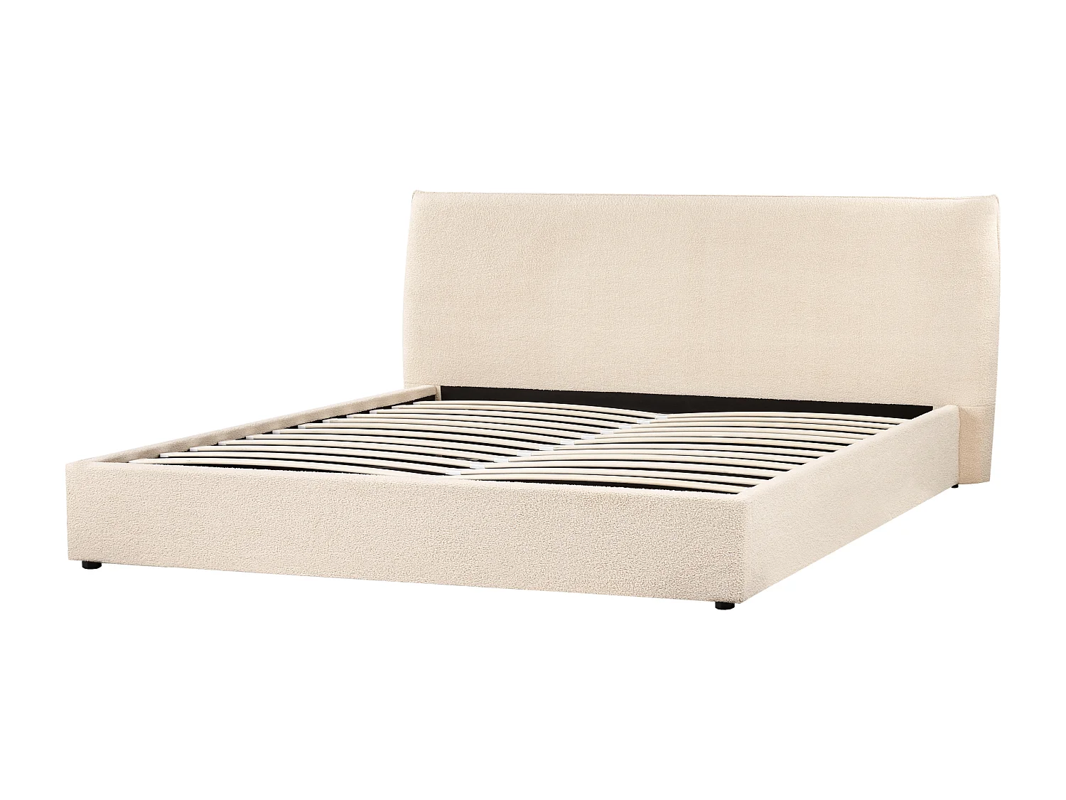 Lit ottoman Bouclé LAVAUR 180 x 200 cm Beige