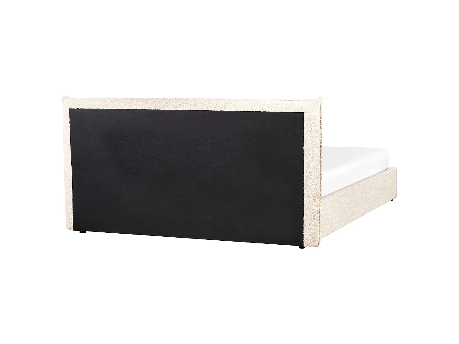 Lit ottoman Bouclé LAVAUR 180 x 200 cm Beige