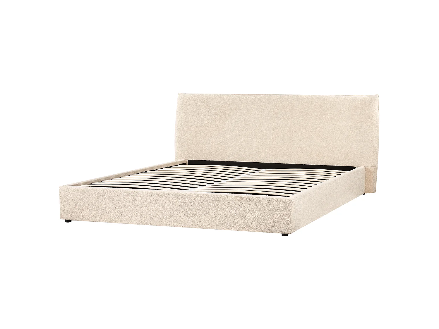 Lit ottoman Bouclé LAVAUR 180 x 200 cm Beige