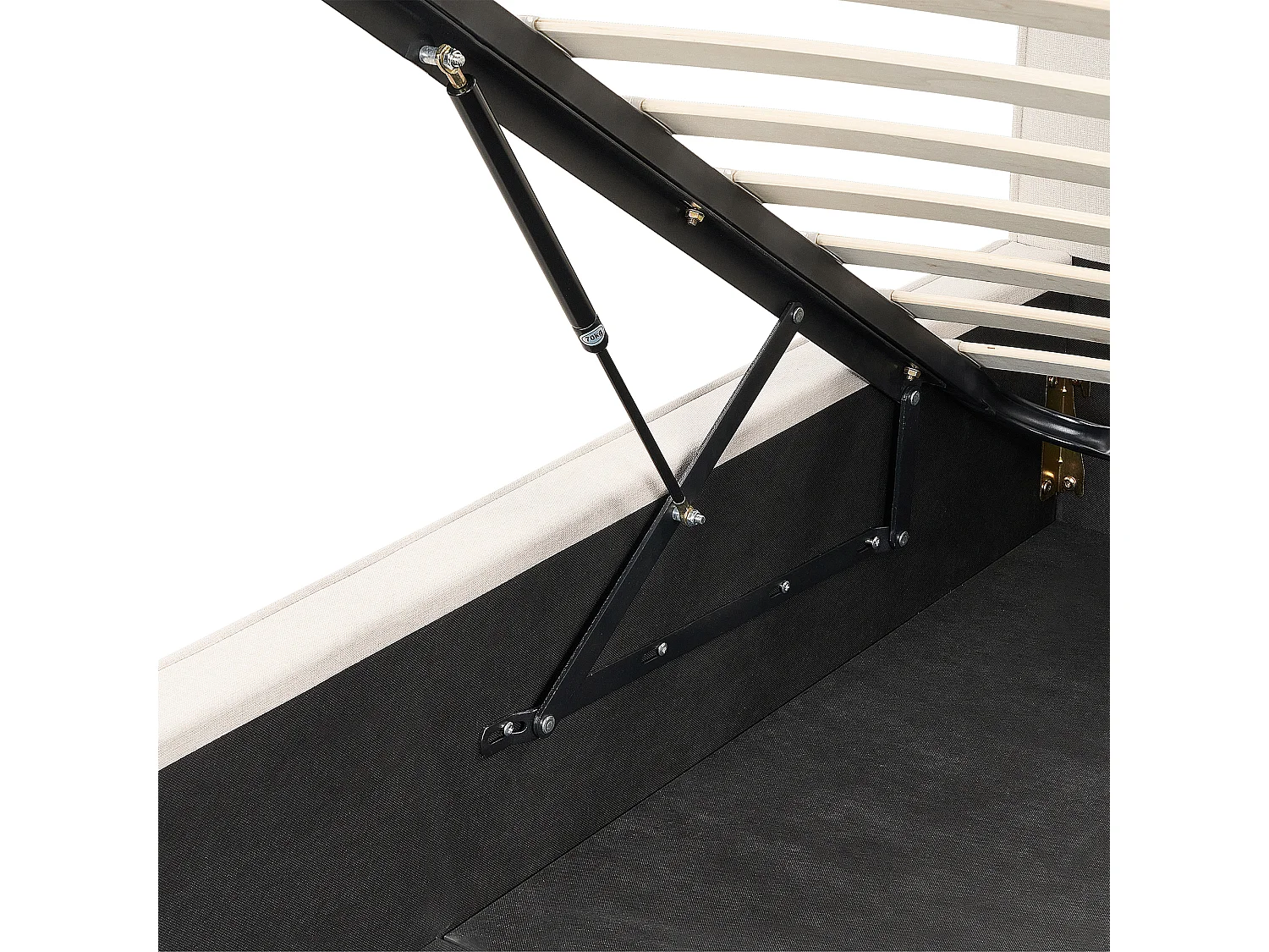 Lit ottoman Tissu MOISSAC 180 x 200 cm Beige