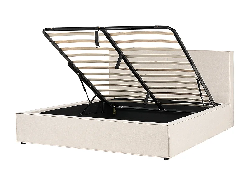 Letto con ottomano Tessuto MOISSAC 180 x 200 cm Beige
